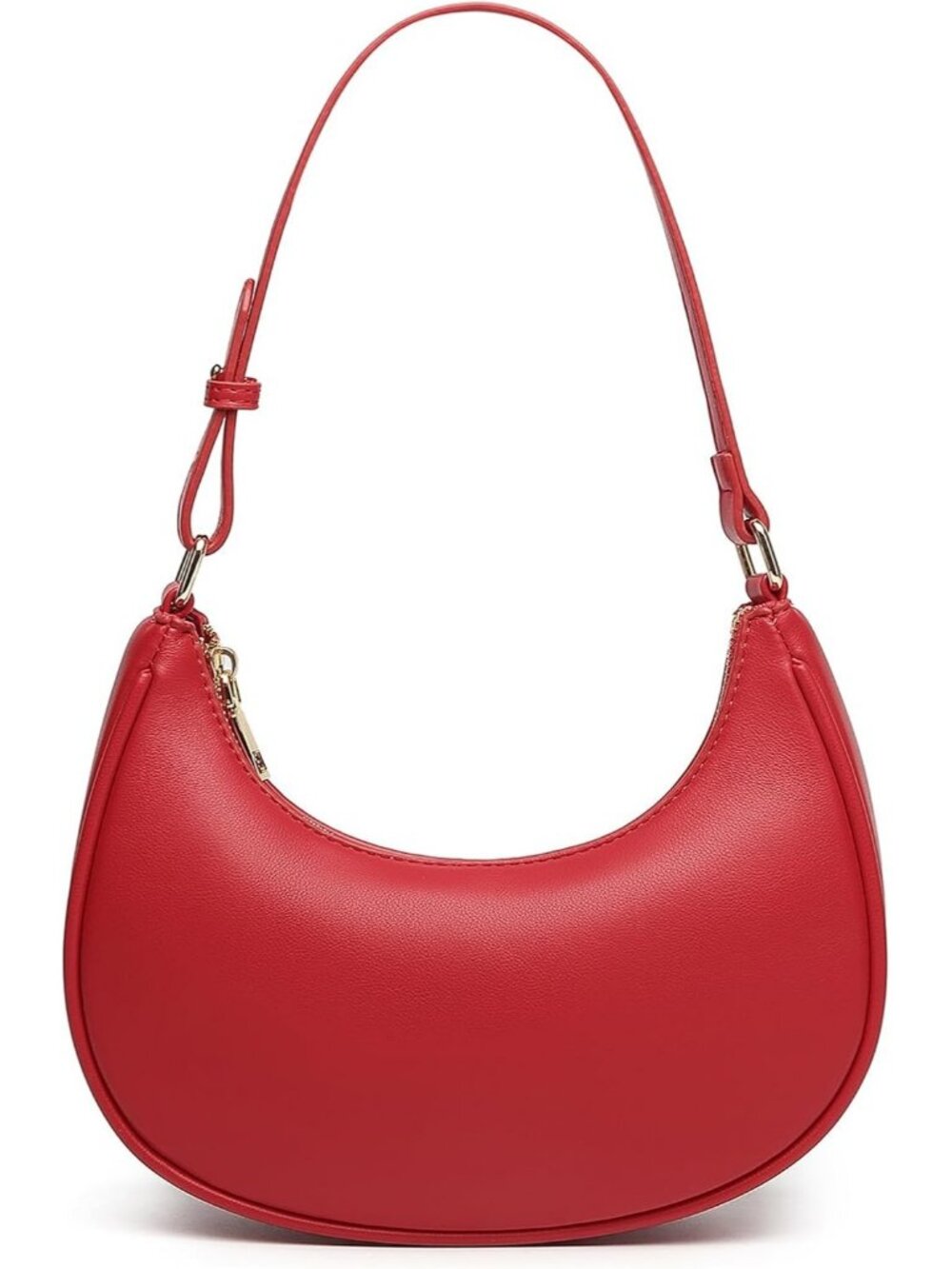 Women's Red Leather Retro Classic Clutch Shoulder Tote HandBag with Zipper
